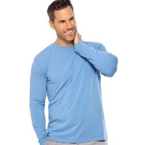 Coolibar Men's XXL Morada Everyday T-Shirt Sky Blue UPF 50+ Outdoor Long Sleeves